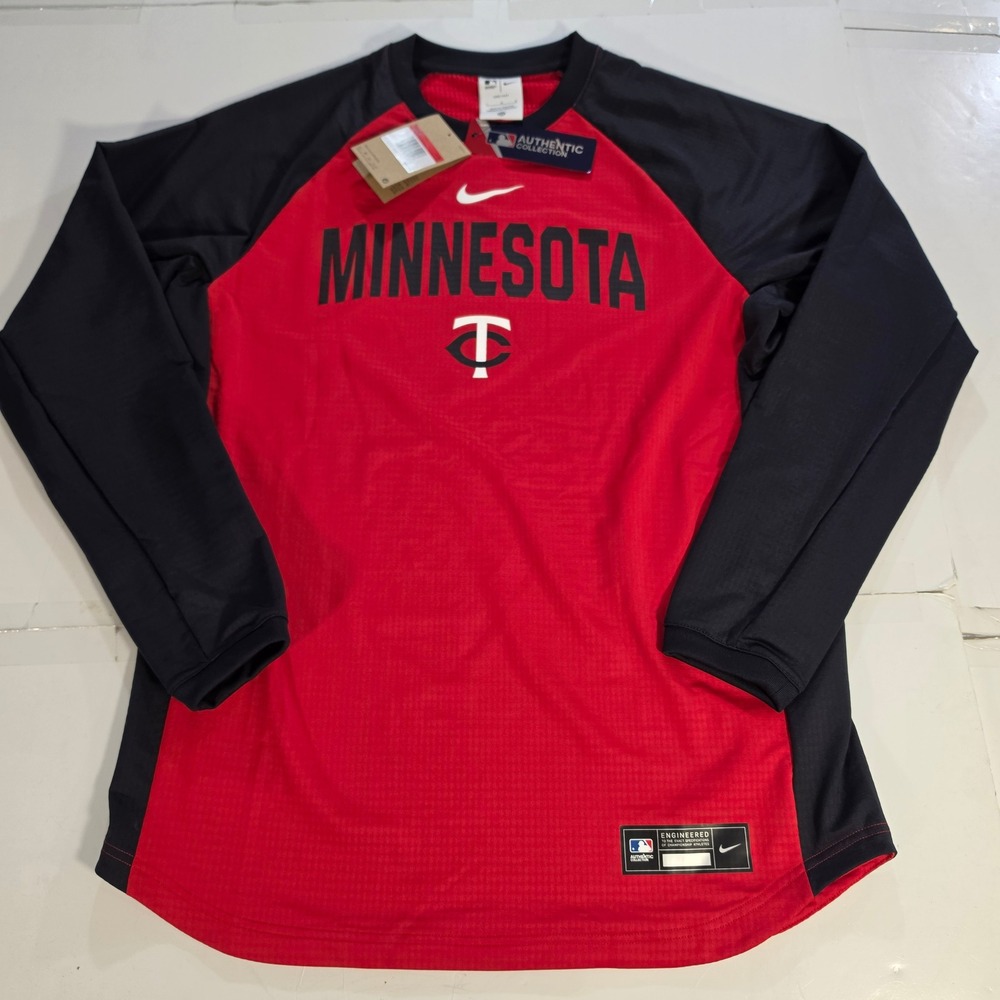 Nike Minnesota Twins MLB Authentic Collection Dri-FIT Shirt Red Black Large NWT